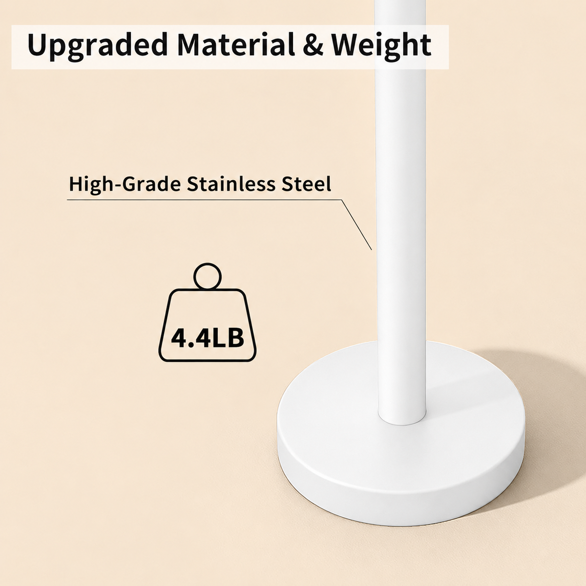Color: White | Upgraded Material & Weight, high-grade stainless steel and 4.4LB