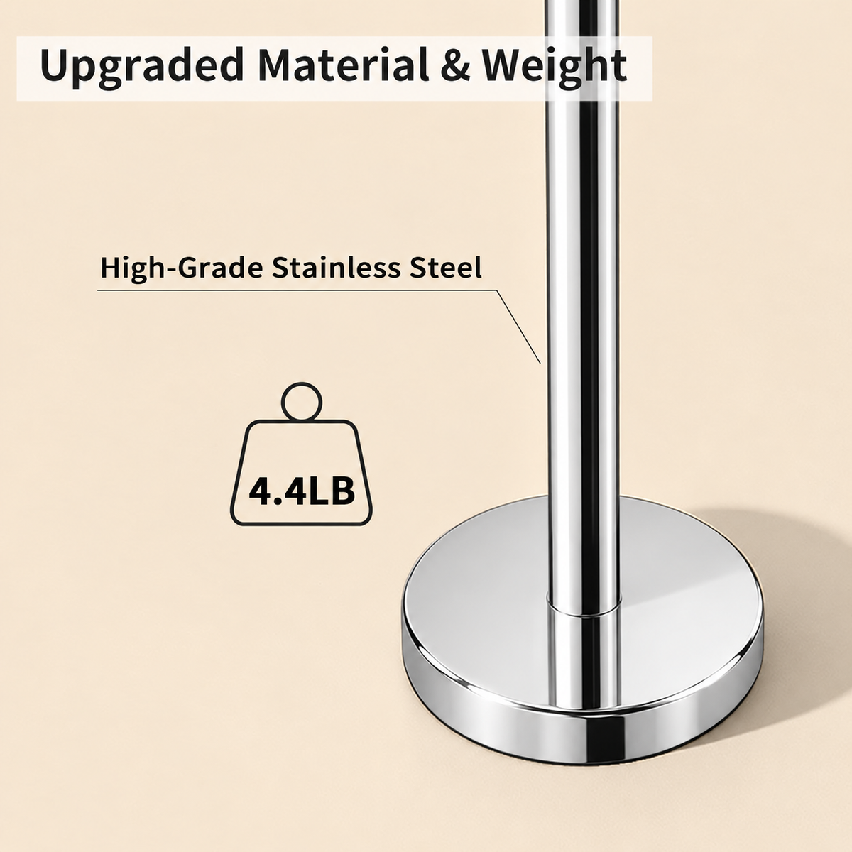 Color: Chrome | Upgraded Material & Weight, high-grade stainless steel and 4.4LB